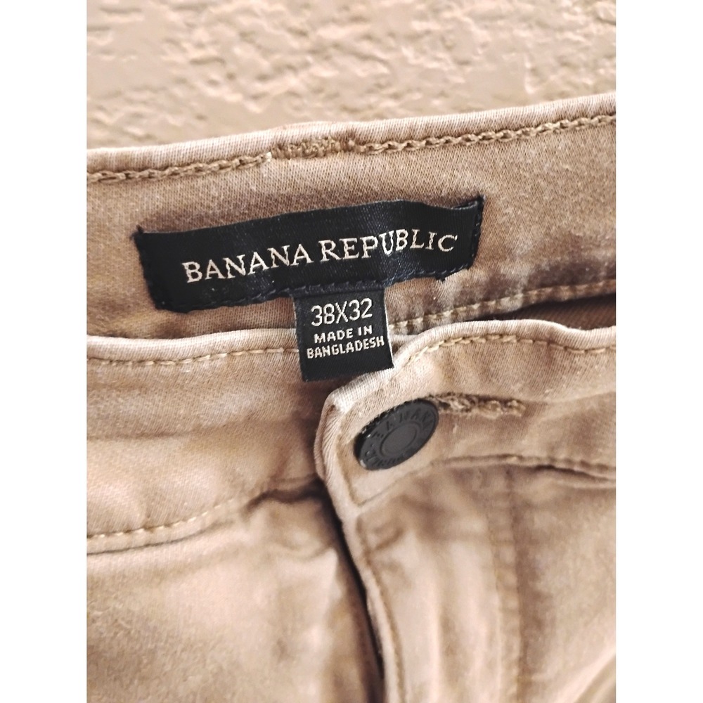 Banana Republic Men's Slim Fit Pants 38x32 Khaki Tan Casual Preppy Cabincore